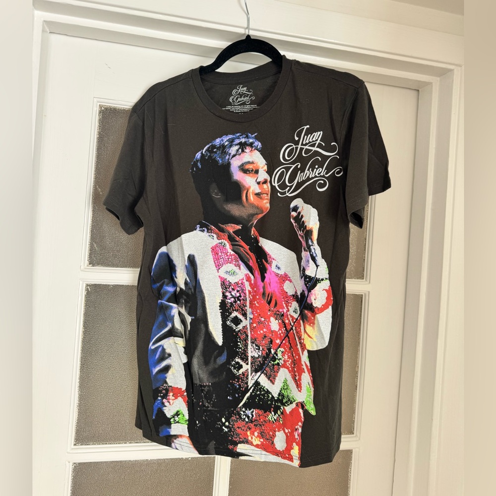 Juan Gabriel Black Graphic Crewneck T-Shirt